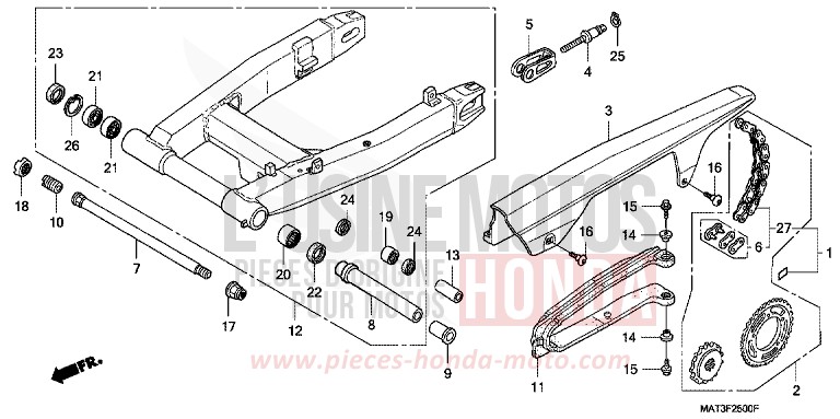 SWINGARM for Super Blackbird ACCURATE SILVER METALLIC (NH146) from 2002